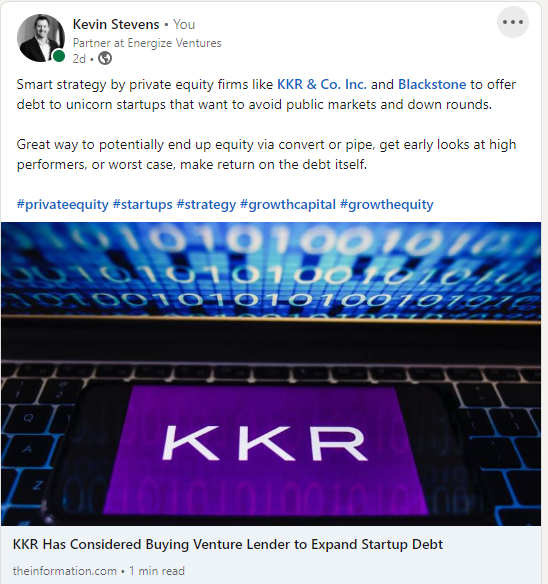 Private Equity's New Venture Debt Strategy